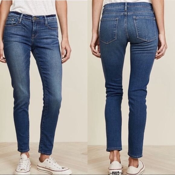 FRAME Le Garcon Crop Crater Skinny Leg Jeans size 24 - Picture 1 of 7